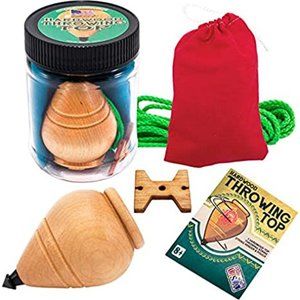 🥳3/20🥳 Hardwood Throwing Top - MADE IN USA  - RED Pouch